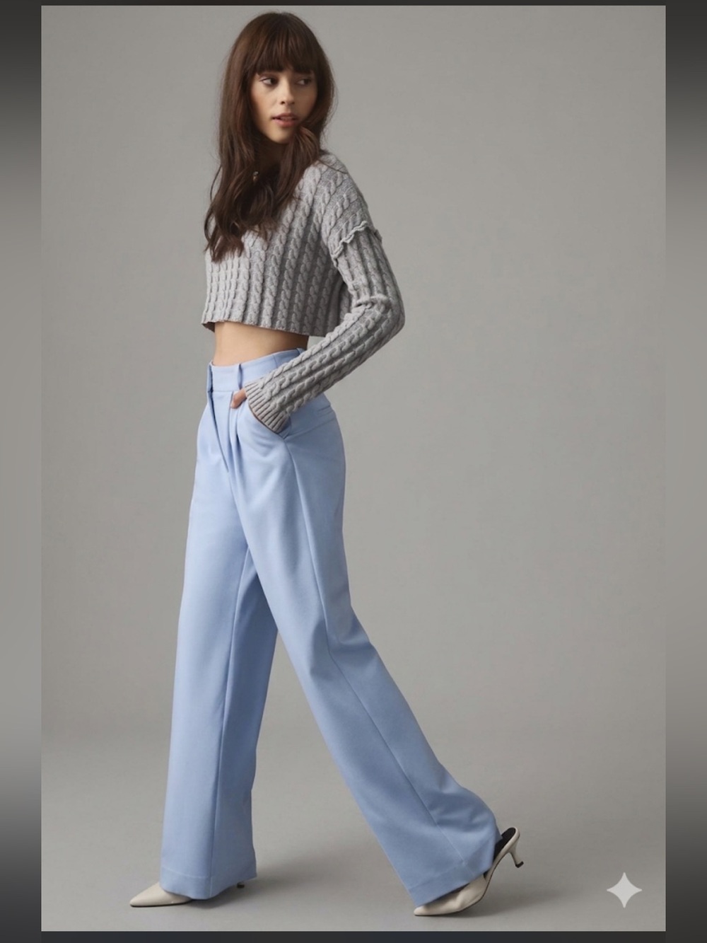 Favorite Daughter The Favorite Pants High Rise Wide Leg Trouser Sky Blue 8 - Picture 5 of 16
